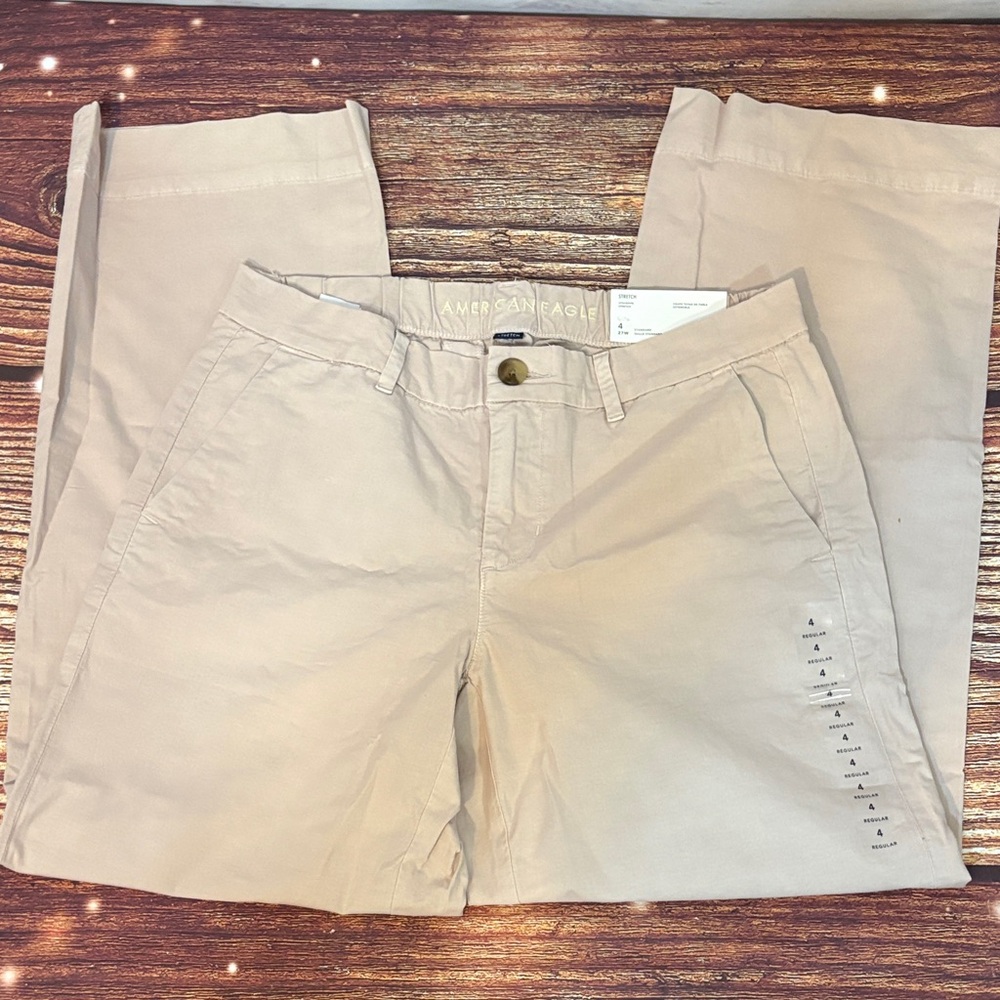 American Eagle Outfitters Women's Khaki Straight Leg Pants